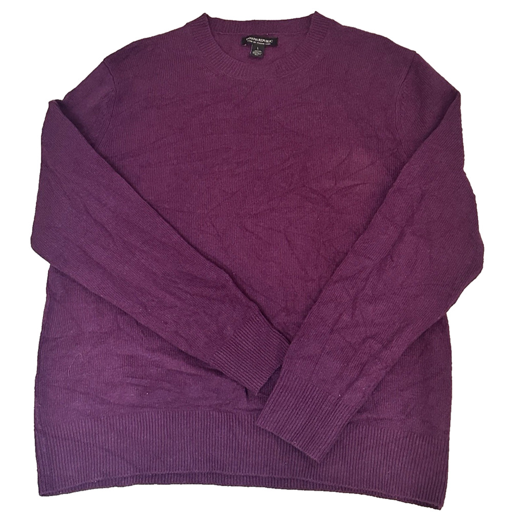 Banana Republic 100% Extra Fine Merino Wool Men’s Wine Purple Sweater Size L